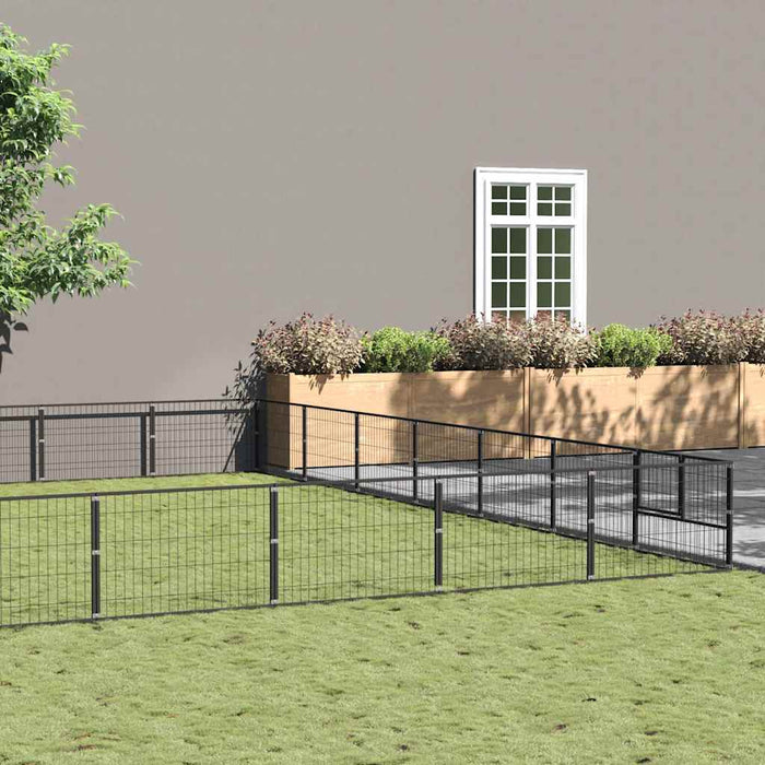 Padoc pentru câini, negru, 56 m², oțel - WALTI WALTI