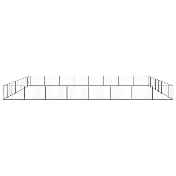 Padoc pentru câini, negru, 64 m², oțel - WALTI WALTI