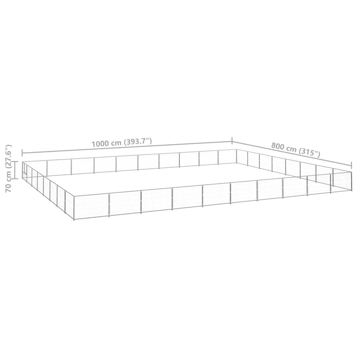 Padoc pentru câini, argintiu, 80 m², oțel - WALTI WALTI