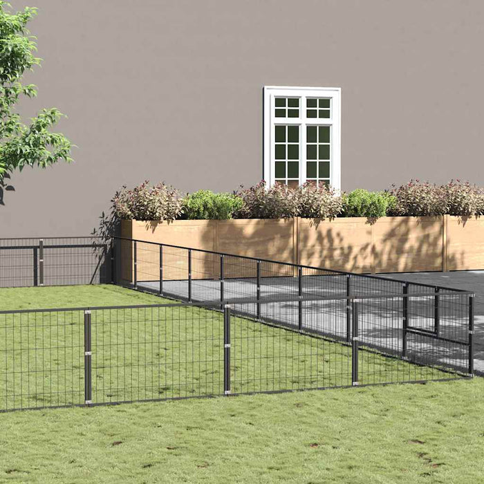 Padoc pentru câini, negru, 81 m², oțel - WALTI WALTI