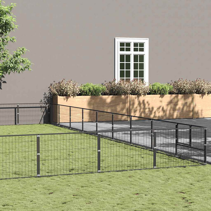 Padoc pentru câini, negru, 90 m², oțel - WALTI WALTI