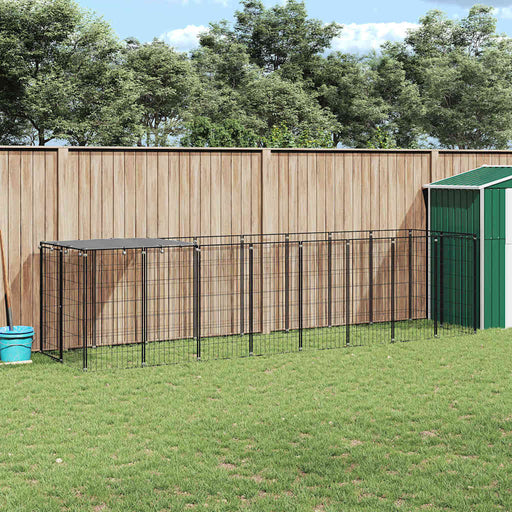 Padoc pentru câini, negru, 4,84 m², oțel - WALTI WALTI