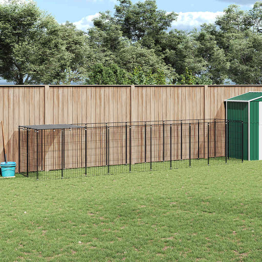 Padoc pentru câini, negru, 6,05 m², oțel - WALTI WALTI