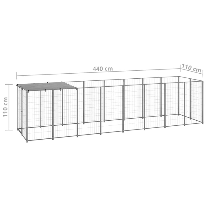 Padoc pentru câini, argintiu, 4,84 m², oțel - WALTI WALTI