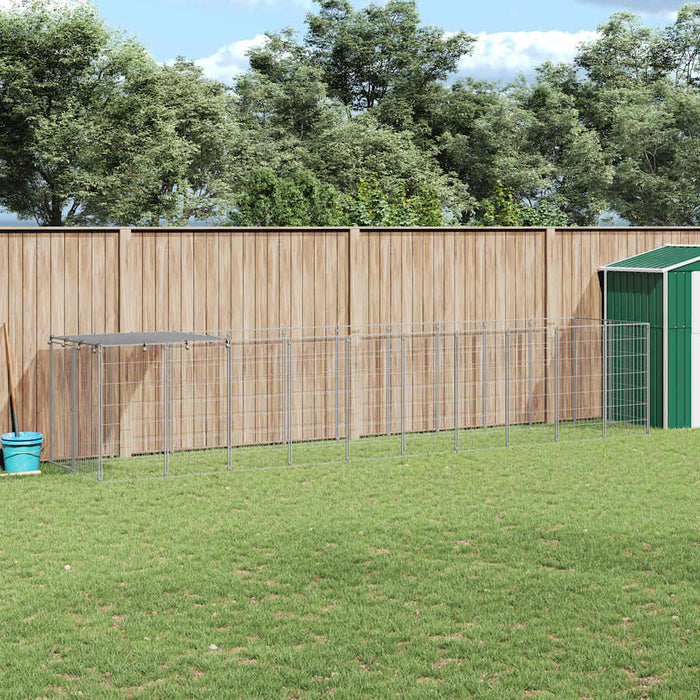 Padoc pentru câini, argintiu, 6,05 m², oțel - WALTI WALTI