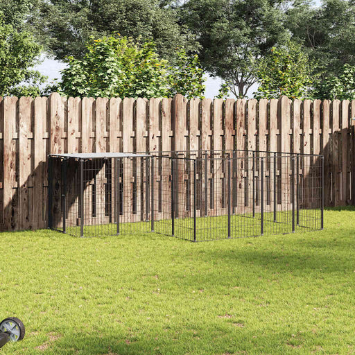 Padoc pentru câini, negru, 6,05 m², oțel - WALTI WALTI