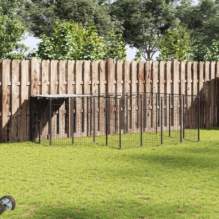 Padoc pentru câini, negru, 6,05 m², oțel - WALTI WALTI
