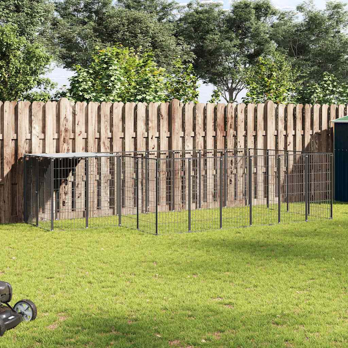 Padoc pentru câini, negru, 8,47 m², oțel - WALTI WALTI