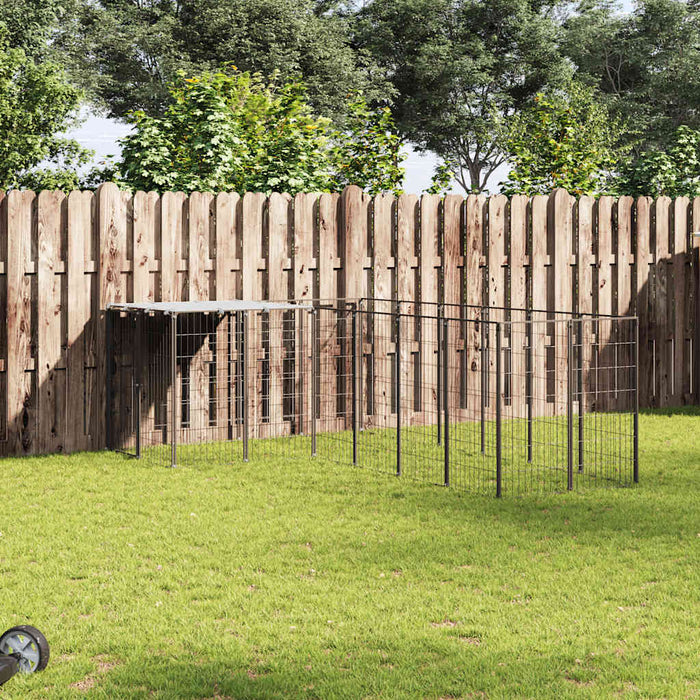 Padoc pentru câini, negru, 4,84 m², oțel - WALTI WALTI