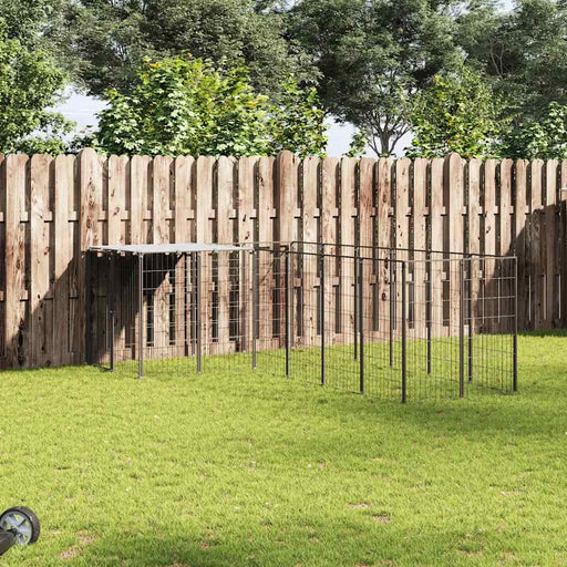 Padoc pentru câini, negru, 8,47 m², oțel - WALTI WALTI