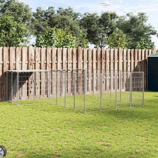 Padoc pentru câini, argintiu, 8,47 m², oțel - WALTI WALTI