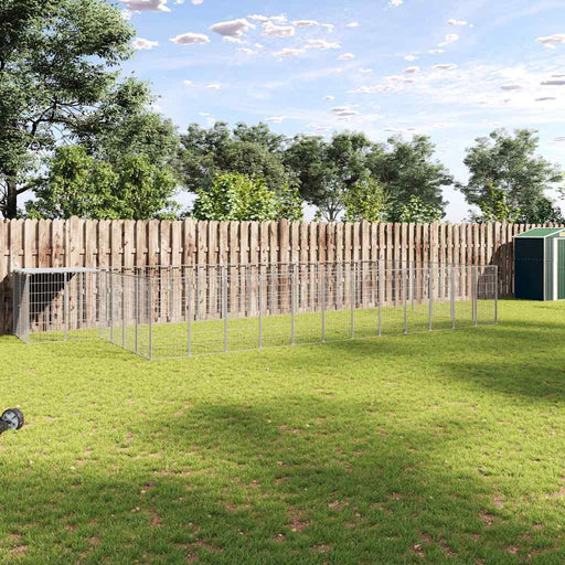 Padoc pentru câini, argintiu, 22,99 m², oțel - WALTI WALTI