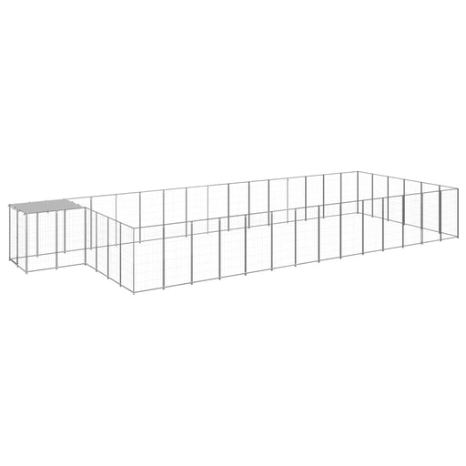 Padoc pentru câini, argintiu, 26,62 m², oțel - WALTI WALTI