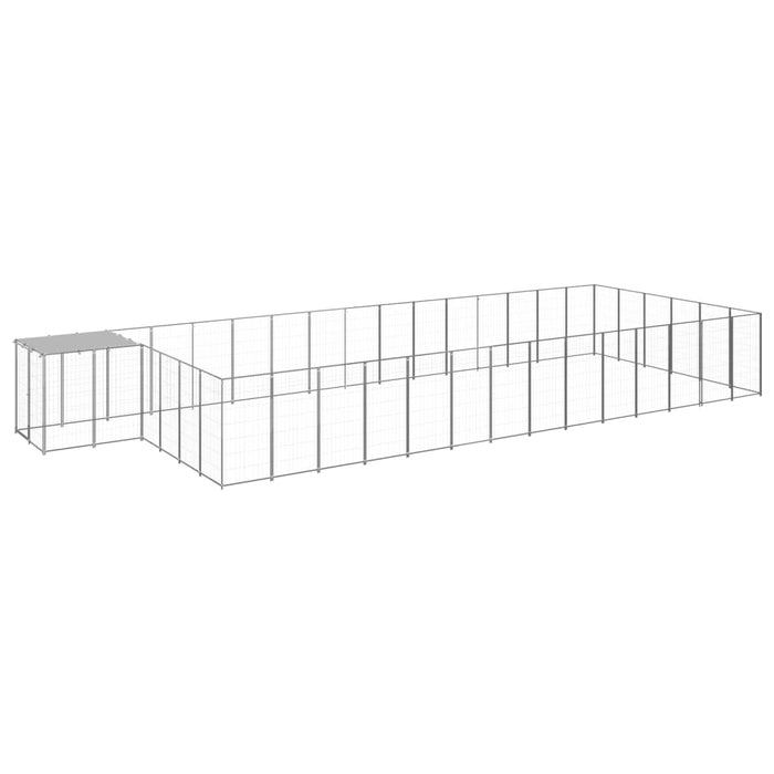 Padoc pentru câini, argintiu, 26,62 m², oțel - WALTI WALTI
