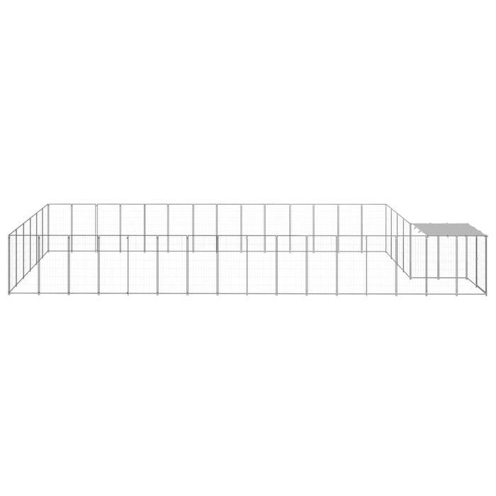 Padoc pentru câini, argintiu, 26,62 m², oțel - WALTI WALTI