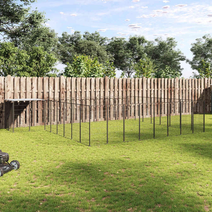 Padoc pentru câini, negru, 20,57 m², oțel - WALTI WALTI