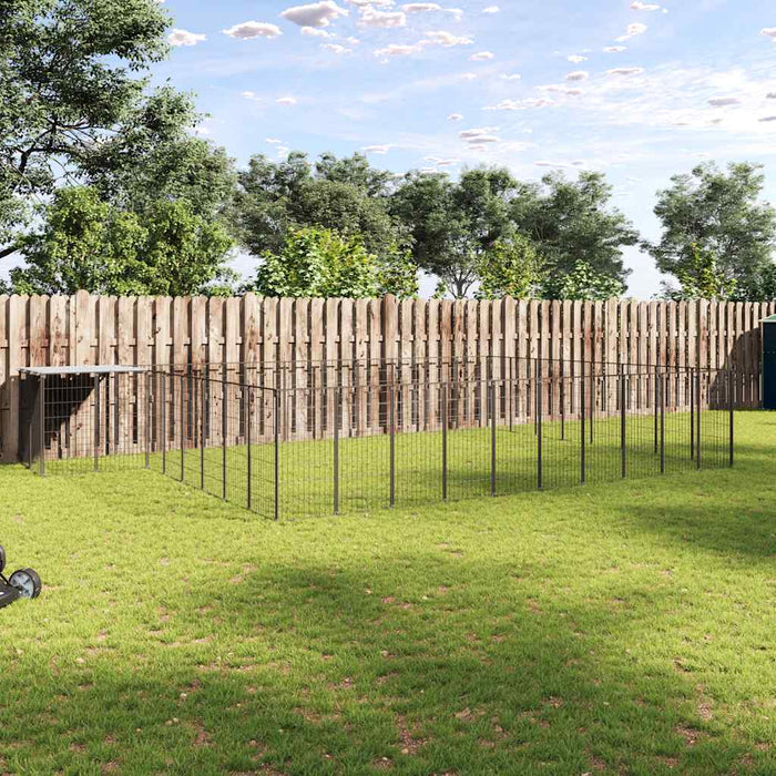 Padoc pentru câini, negru, 25,41 m², oțel - WALTI WALTI