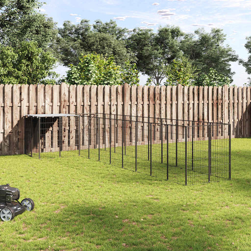 Padoc pentru câini, negru, 7,26 m², oțel - WALTI WALTI