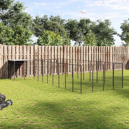 Padoc pentru câini, negru, 13,31 m², oțel - WALTI WALTI