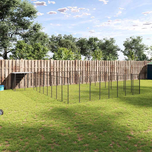 Padoc pentru câini, negru, 25,41 m², oțel - WALTI WALTI