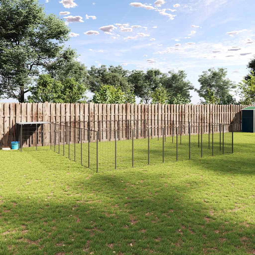 Padoc pentru câini, negru, 31,46 m², oțel - WALTI WALTI