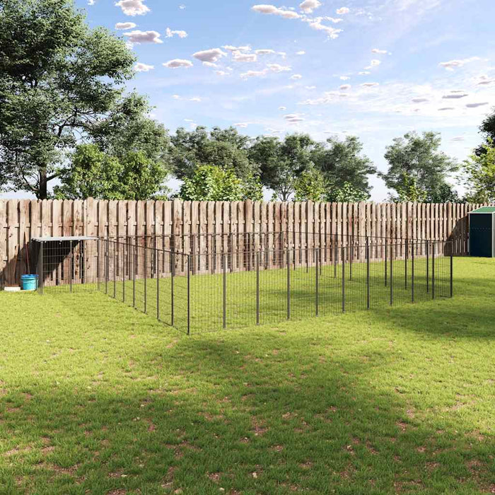 Padoc pentru câini, negru, 31,46 m², oțel - WALTI WALTI
