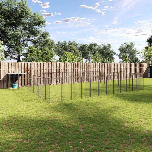 Padoc pentru câini, negru, 37,51 m², oțel - WALTI WALTI