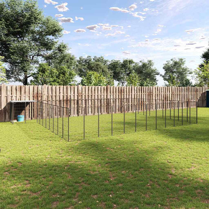 Padoc pentru câini, negru, 37,51 m², oțel - WALTI WALTI