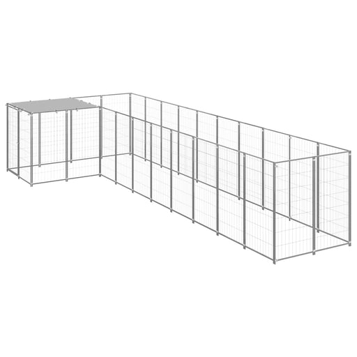 Padoc pentru câini, argintiu, 7,26 m², oțel - WALTI WALTI
