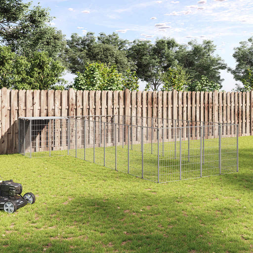 Padoc pentru câini, argintiu, 13,31 m², oțel - WALTI WALTI