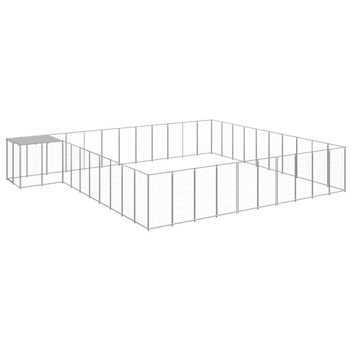 Padoc pentru câini, argintiu, 31,46 m², oțel - WALTI WALTI