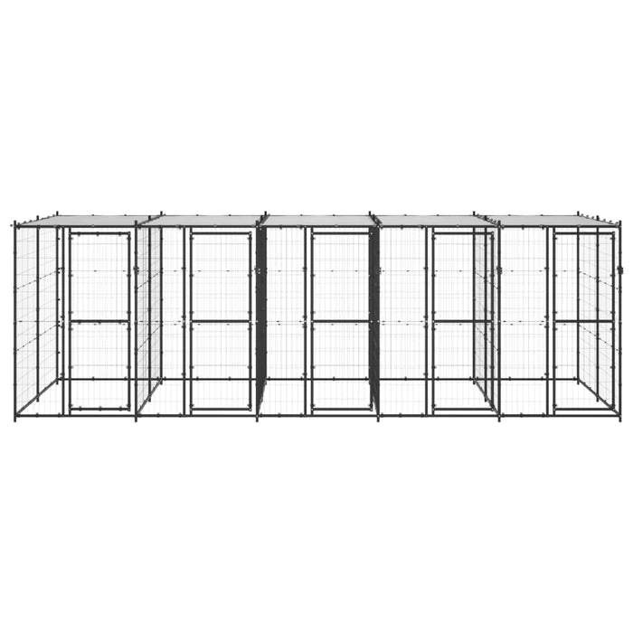 Padoc pentru câini de exterior cu acoperiș, 12,1 m², oțel - WALTI WALTI
