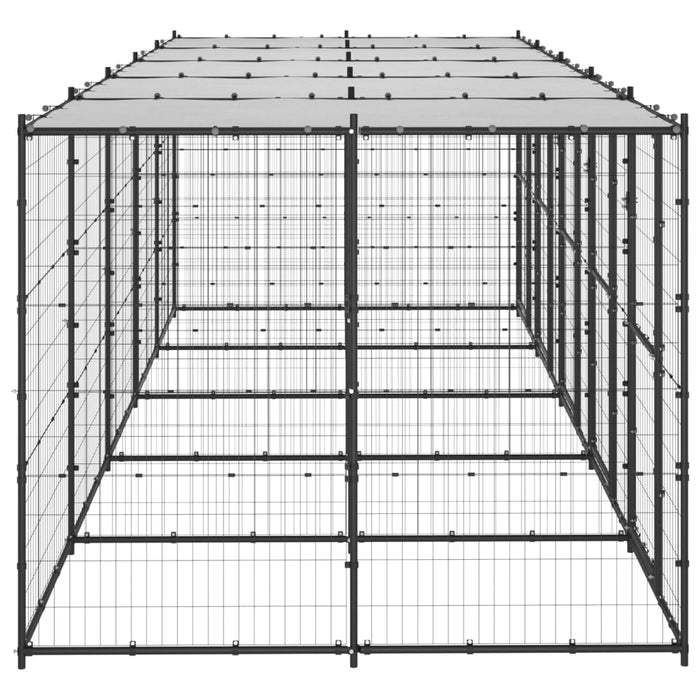 Padoc pentru câini de exterior cu acoperiș, 12,1 m², oțel - WALTI WALTI