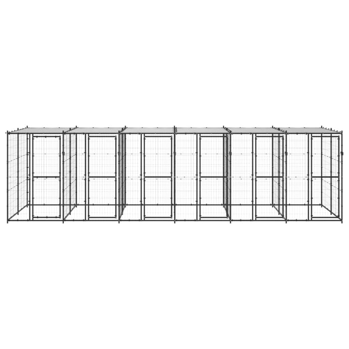 Padoc pentru câini de exterior cu acoperiș, 14,52 m², oțel - WALTI WALTI