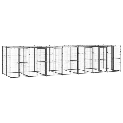Padoc pentru câini de exterior cu acoperiș, 16,94 m², oțel - WALTI WALTI
