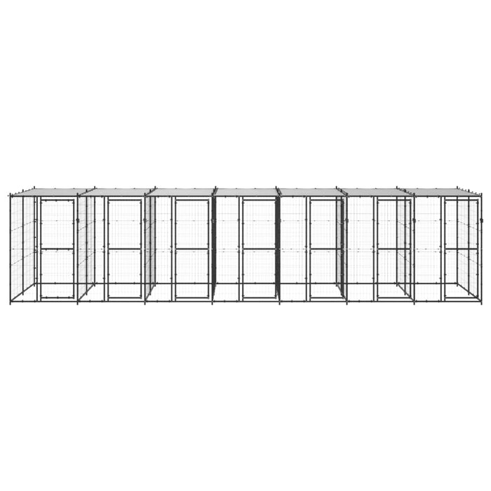 Padoc pentru câini de exterior cu acoperiș, 16,94 m², oțel - WALTI WALTI