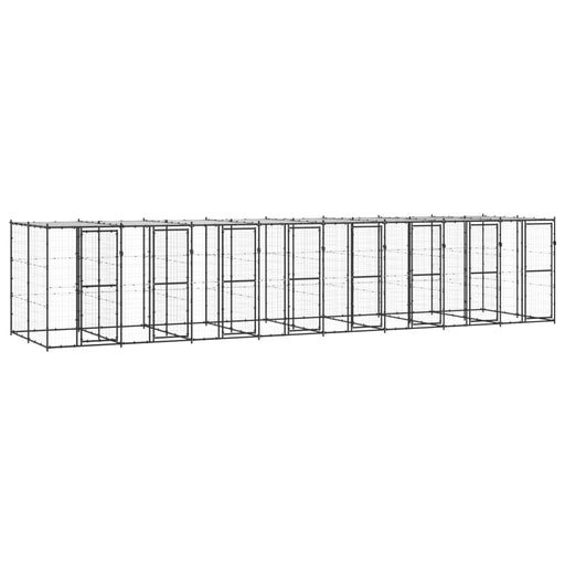 Padoc pentru câini de exterior cu acoperiș, 19,36 m², oțel - WALTI WALTI