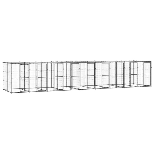 Padoc pentru câini de exterior cu acoperiș, 21,78 m², oțel - WALTI WALTI