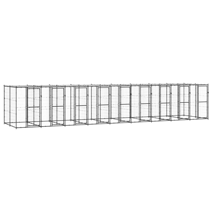 Padoc pentru câini de exterior cu acoperiș, 21,78 m², oțel - WALTI WALTI