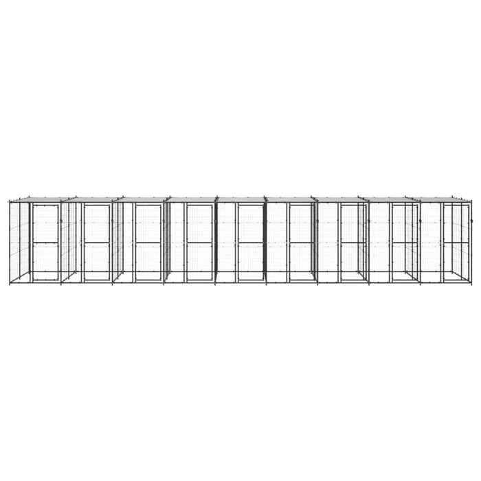 Padoc pentru câini de exterior cu acoperiș, 21,78 m², oțel - WALTI WALTI
