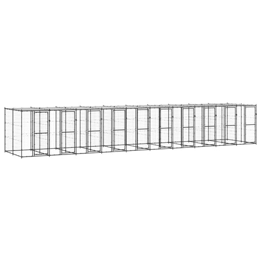 Padoc pentru câini de exterior cu acoperiș, 24,2 m², oțel - WALTI WALTI