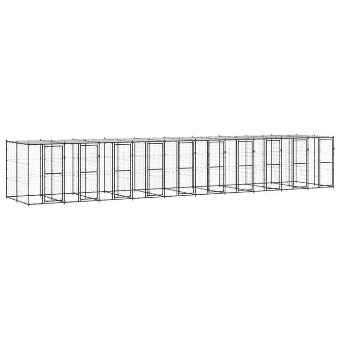 Padoc pentru câini de exterior cu acoperiș, 24,2 m², oțel WALTI