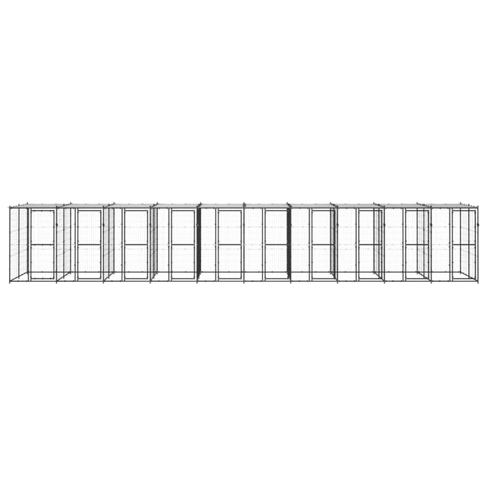 Padoc pentru câini de exterior cu acoperiș, 24,2 m², oțel WALTI
