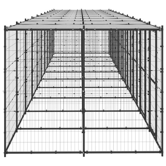 Padoc pentru câini de exterior cu acoperiș, 24,2 m², oțel WALTI