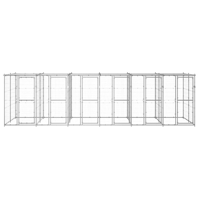 Padoc câini de exterior cu acoperiș, 14,52 m², oțel galvanizat WALTI