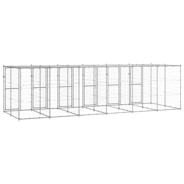 Padoc câini de exterior cu acoperiș, 14,52 m², oțel galvanizat WALTI