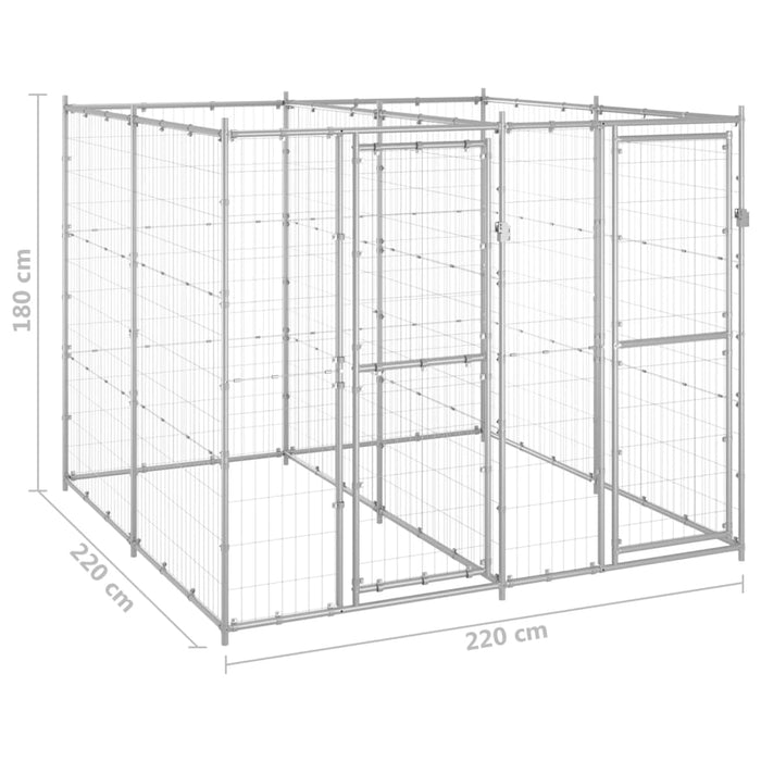 Padoc pentru câini de exterior, 4,84 m², oțel galvanizat - WALTI WALTI