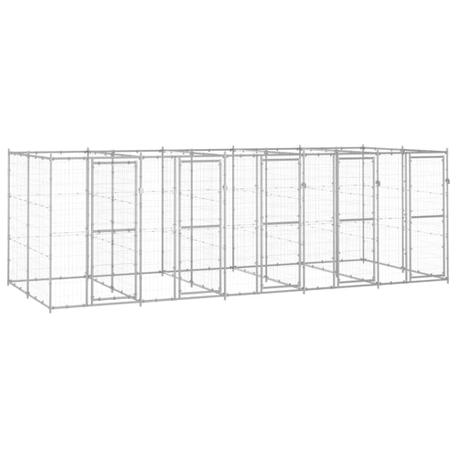 Padoc pentru câini de exterior, 12,1 m², oțel galvanizat - WALTI WALTI