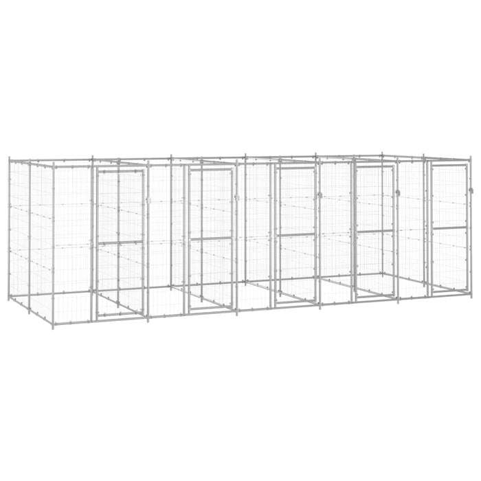 Padoc pentru câini de exterior, 12,1 m², oțel galvanizat - WALTI WALTI