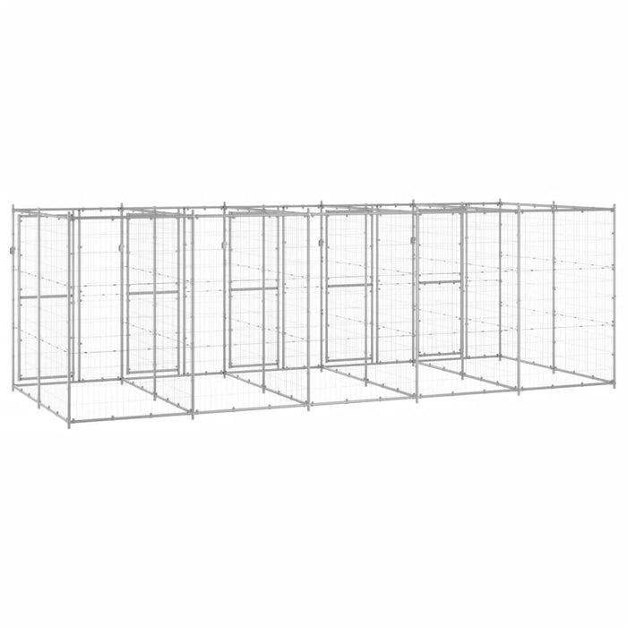 Padoc pentru câini de exterior, 12,1 m², oțel galvanizat - WALTI WALTI